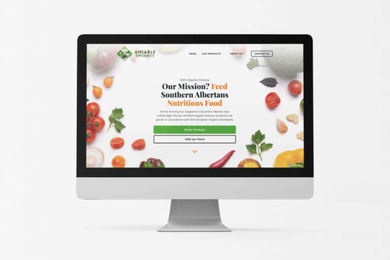 Amiable Organics Website mockup
